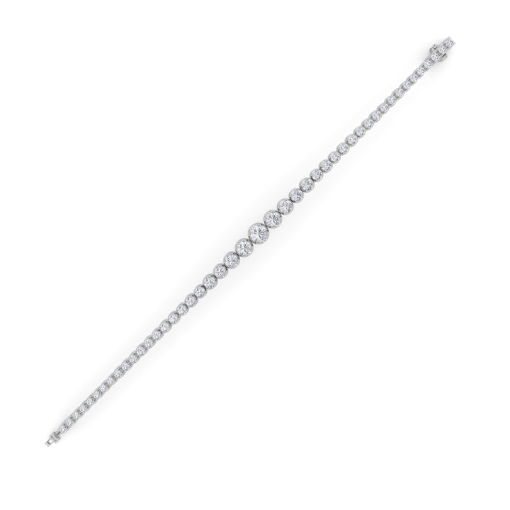 5Cttw Round Shaped Lab Grown Diamond (F/VS) Graduating Tennis Bracelet in 14K Gold