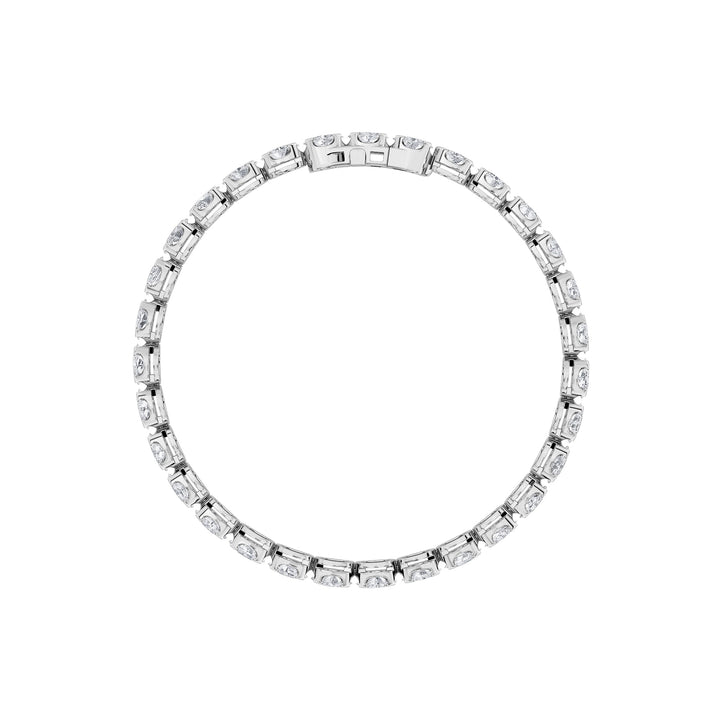 5.5Cttw Oval Shaped Lab Grown Diamond (F/VS) Tennis Bracelet in 14K Gold