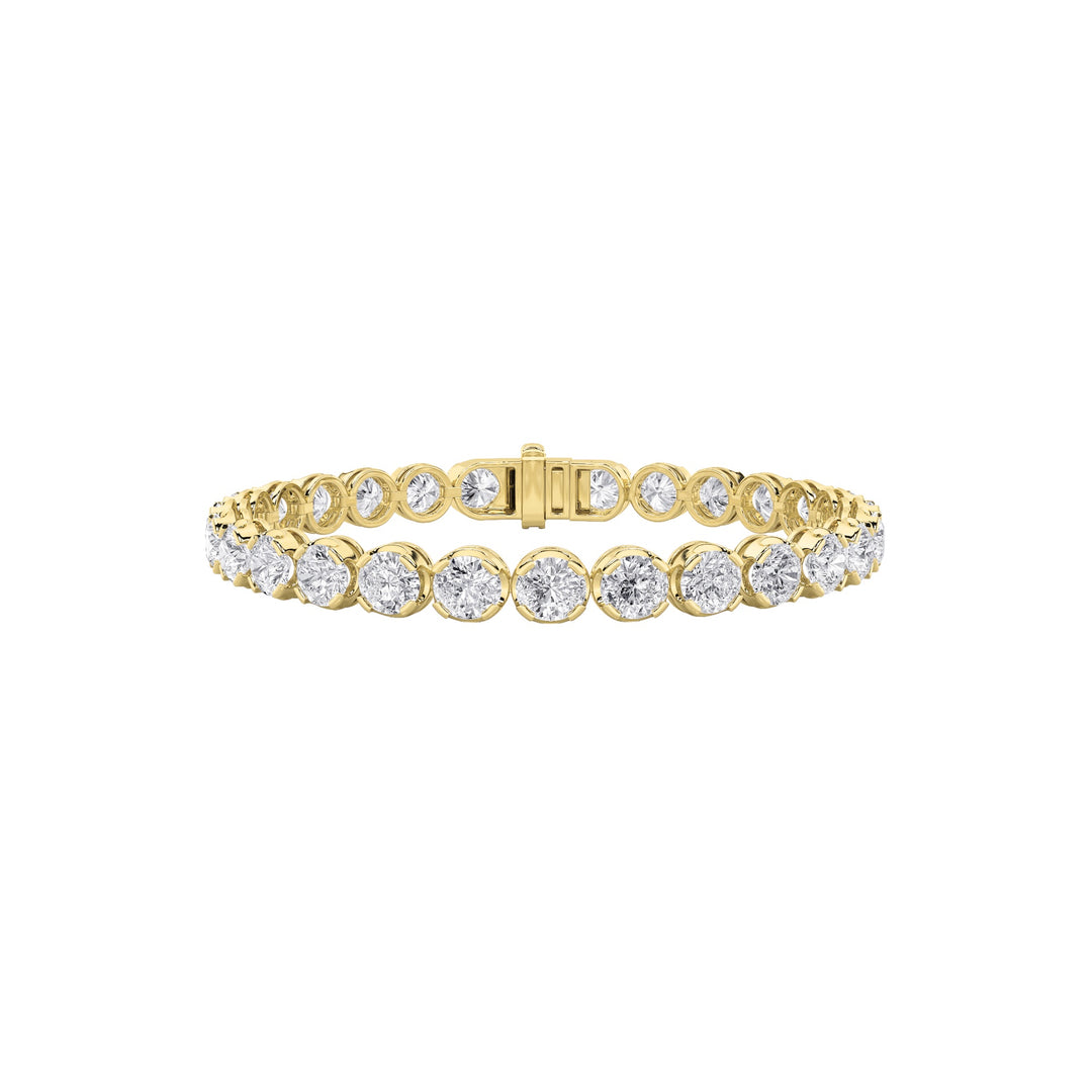 12Cttw Round Shaped Lab Grown Diamond (F/VS)  Bracelet in 14K Gold
