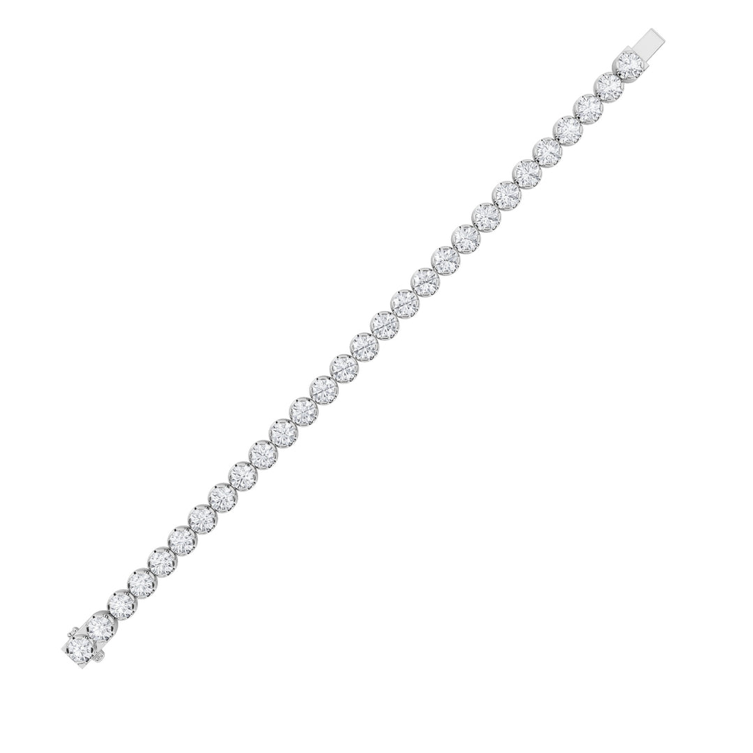 15Cttw Round Shaped Lab Grown Diamond (F/VS)  Bracelet in 14K Gold