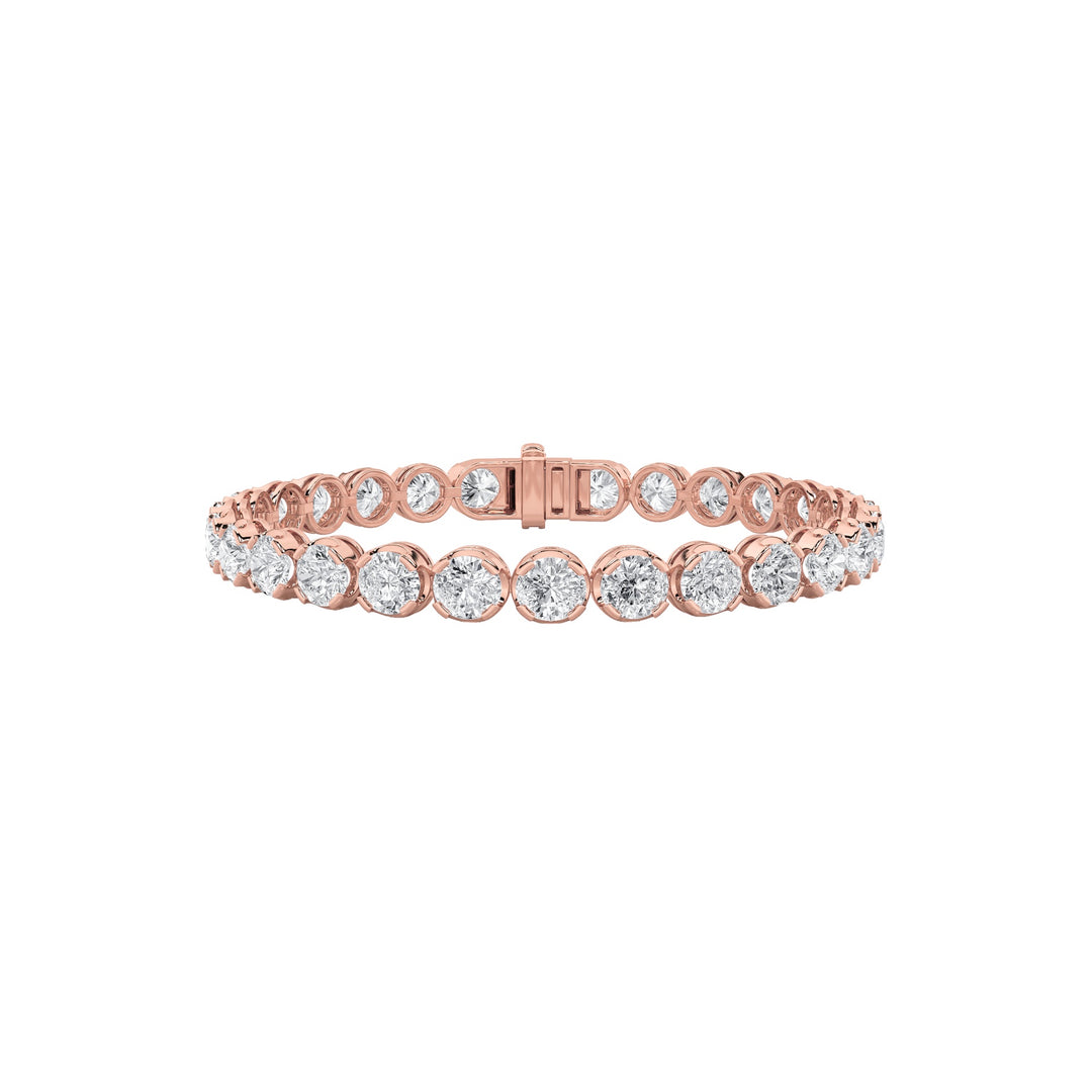 5Cttw Round Shaped Lab Grown Diamond (F/VS) Tennis Bracelet in 14K Gold