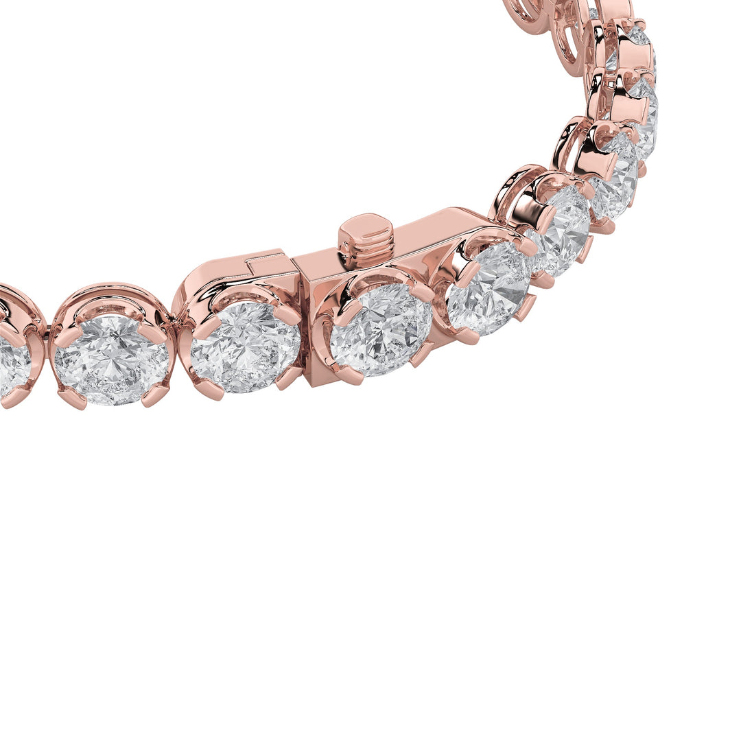 7Cttw Round Shaped Lab Grown Diamond (F/VS)  Bracelet in 14K Gold