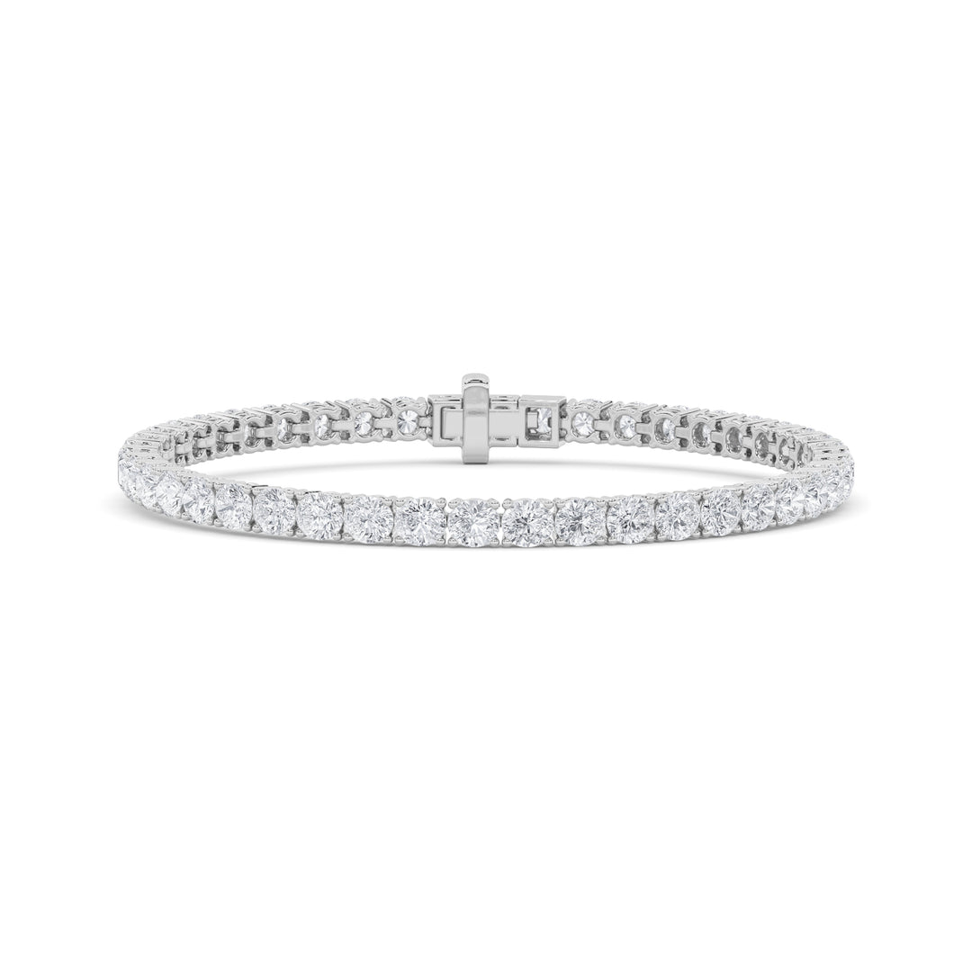 9Cttw Round Shaped Lab Grown Diamond (F/VS) Tennis Bracelet in 14K Gold
