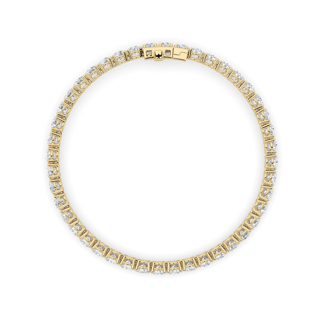 9Cttw Round Shaped Lab Grown Diamond (F/VS) Tennis Bracelet in 14K Gold