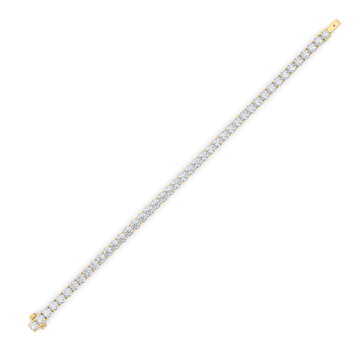 9Cttw Round Shaped Lab Grown Diamond (F/VS) Tennis Bracelet in 14K Gold