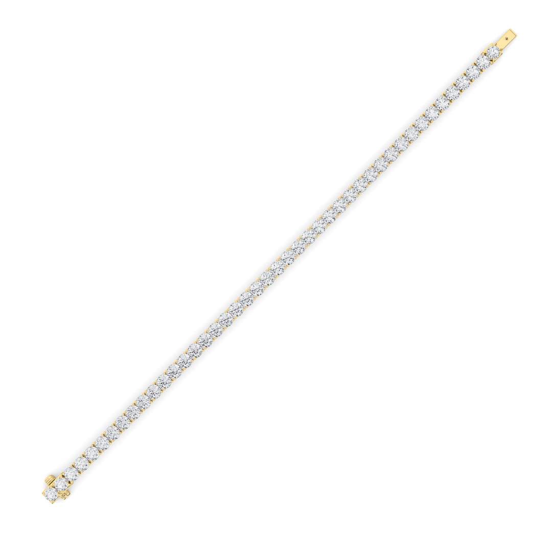 9Cttw Round Shaped Lab Grown Diamond (F/VS) Tennis Bracelet in 14K Gold