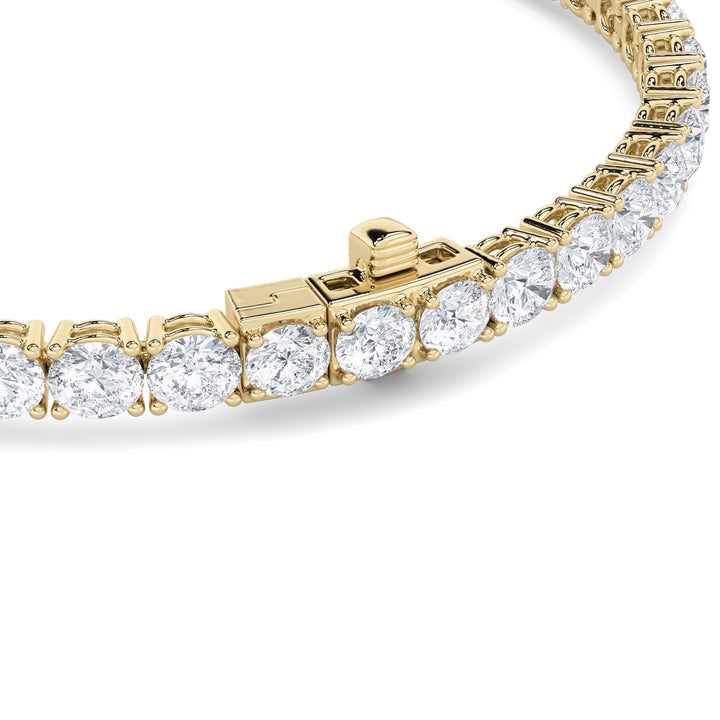 9Cttw Round Shaped Lab Grown Diamond (F/VS) Tennis Bracelet in 14K Gold