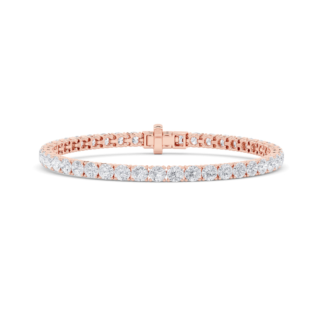 9Cttw Round Shaped Lab Grown Diamond (F/VS) Tennis Bracelet in 14K Gold