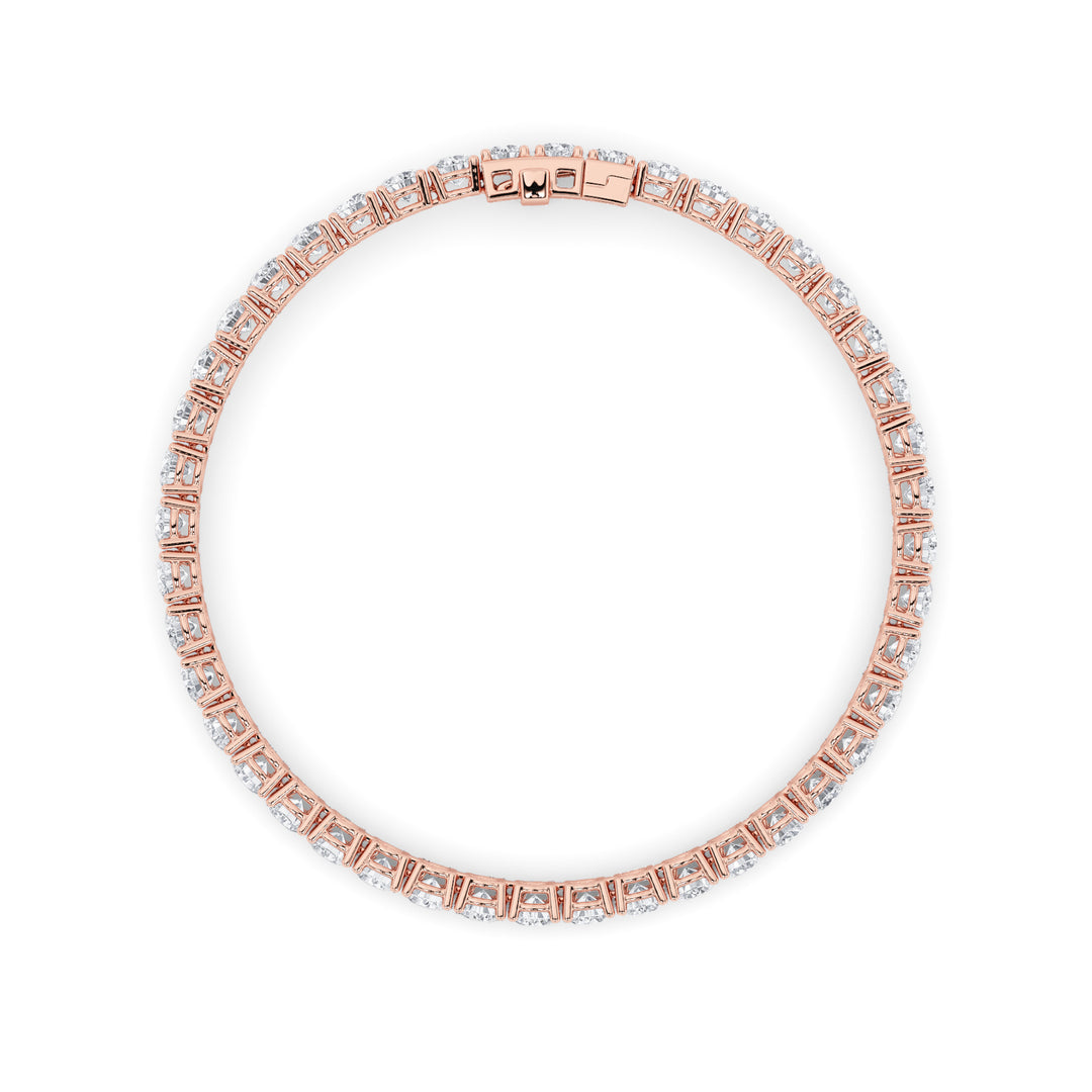 9Cttw Round Shaped Lab Grown Diamond (F/VS) Tennis Bracelet in 14K Gold