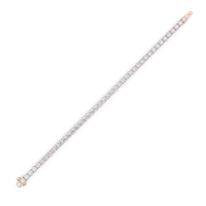 9Cttw Round Shaped Lab Grown Diamond (F/VS) Tennis Bracelet in 14K Gold