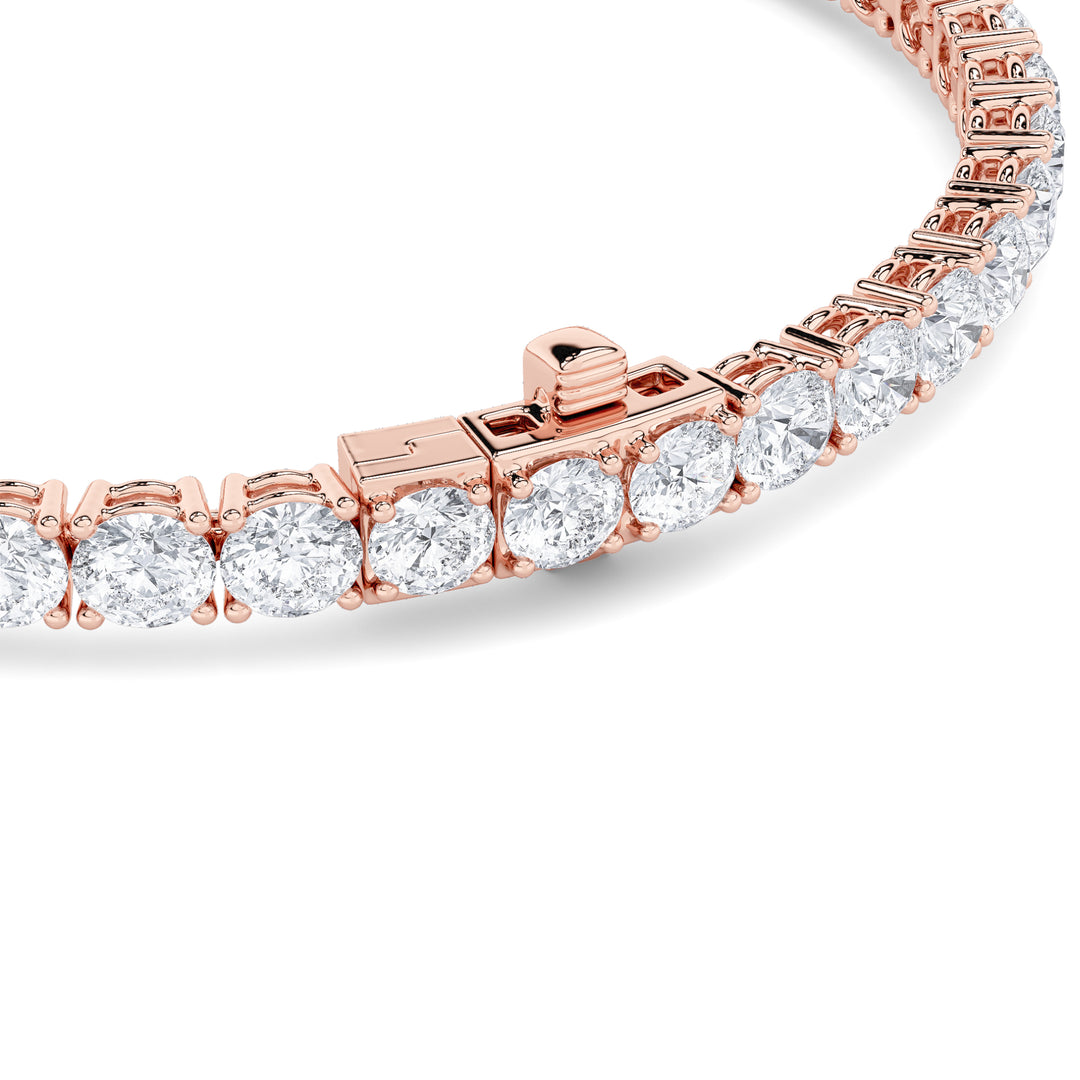 9Cttw Round Shaped Lab Grown Diamond (F/VS) Tennis Bracelet in 14K Gold