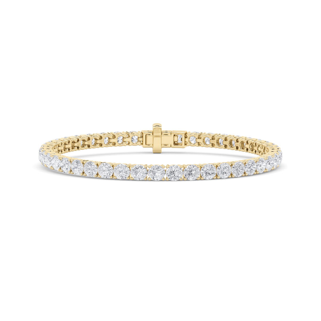 9.5Cttw Round Shaped Lab Grown Diamond (F/VS)  Bracelet in 14K Gold