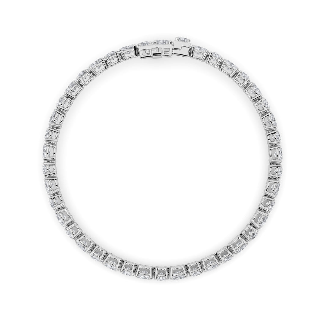 6.75Cttw Oval Shaped Lab Grown Diamond (F/VS)  Bracelet in 14K Gold