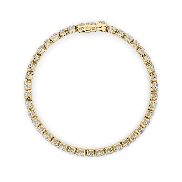 6.75Cttw Oval Shaped Lab Grown Diamond (F/VS)  Bracelet in 14K Gold