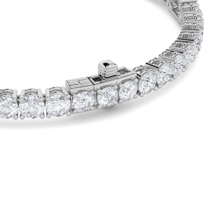 10Cttw Emerald Shaped Lab Grown Diamond (F/VS) East West Station Bracelet in 14K Gold