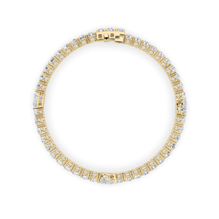 10Cttw Pear Shaped Lab Grown Diamond (F/VS) East West Station Bracelet in 14K Gold