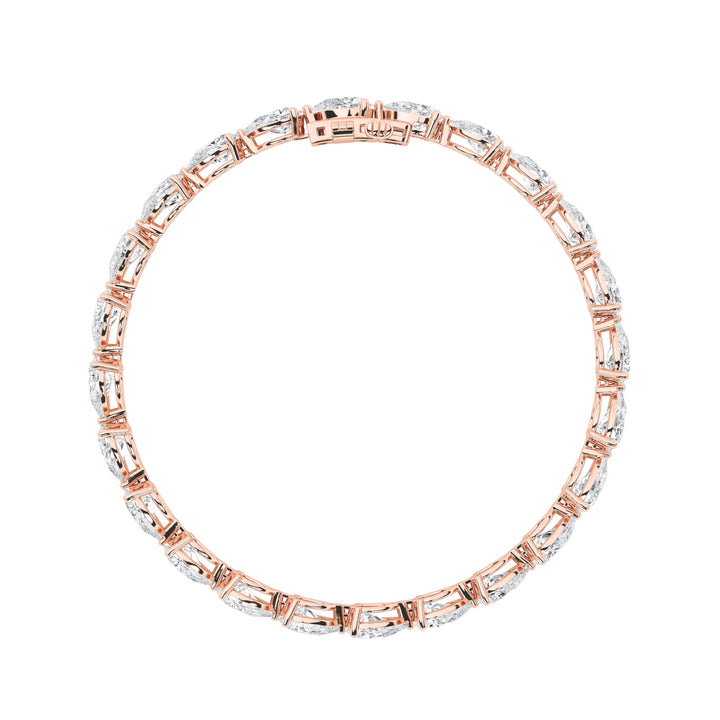 8.5Cttw Pear Shaped Lab Grown Diamond (F/VS) Fancy Line Bracelet in 14K Gold