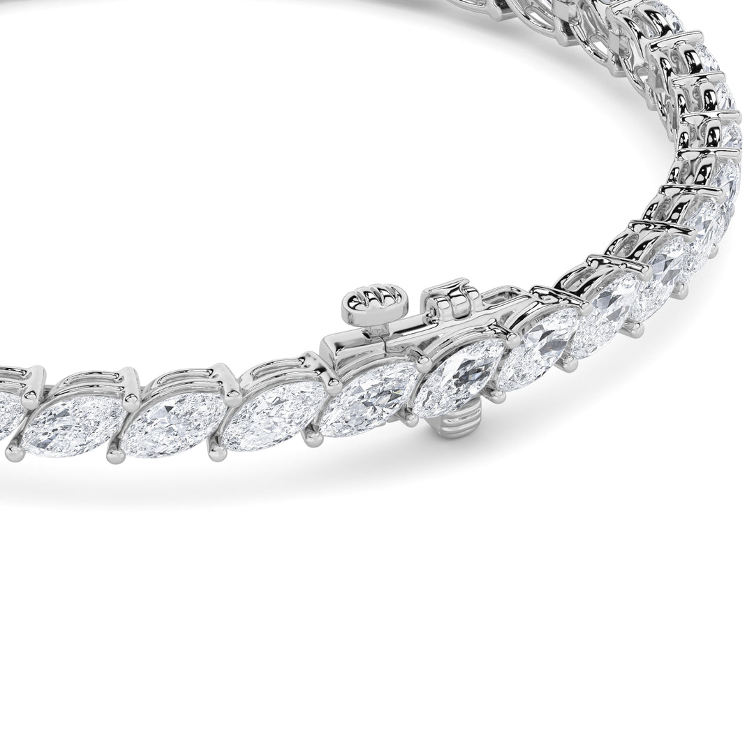 13.5Cttw Marquise Shaped Lab Grown Diamond (F/VS)  Bracelet in 14K Gold