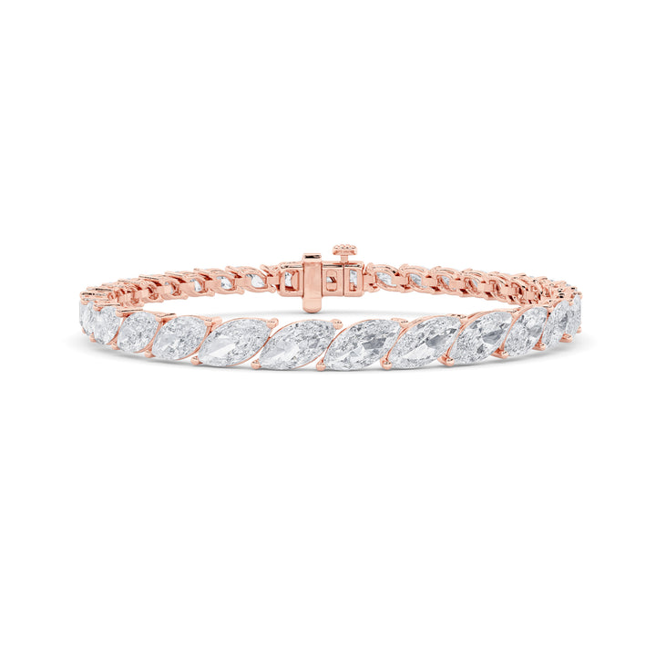 13.5Cttw Marquise Shaped Lab Grown Diamond (F/VS)  Bracelet in 14K Gold