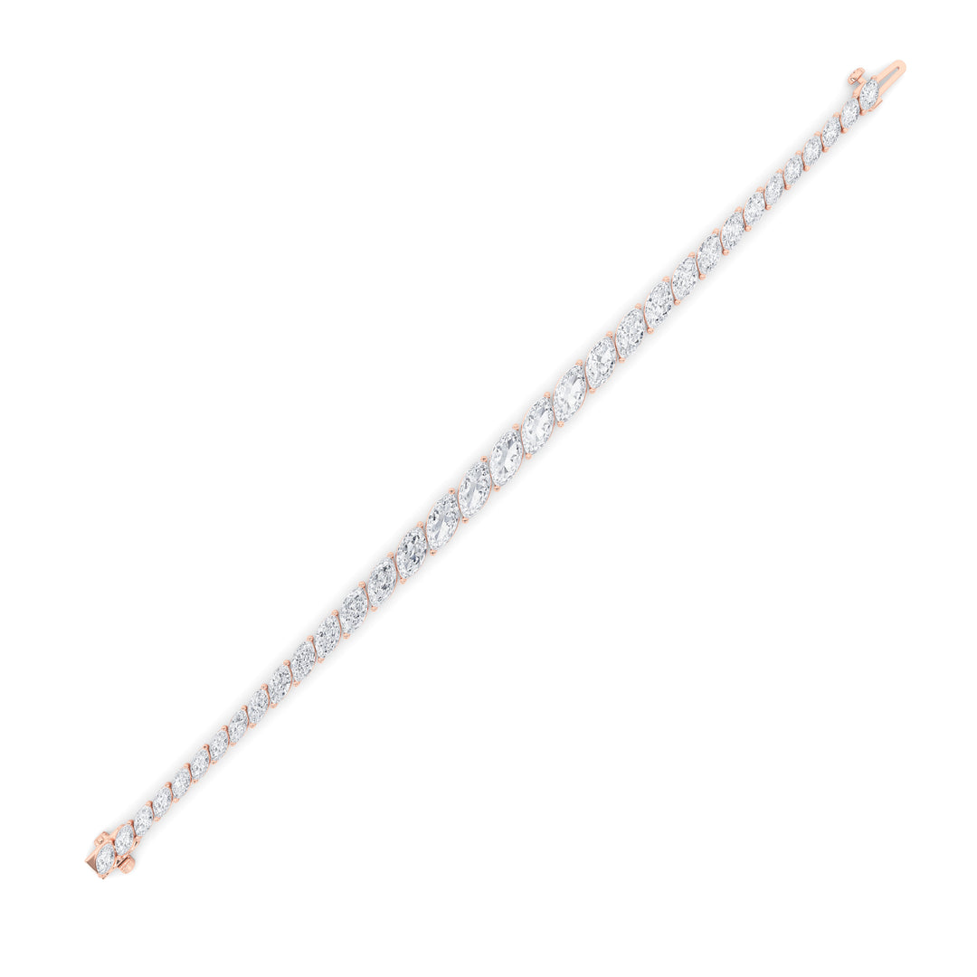13.5Cttw Marquise Shaped Lab Grown Diamond (F/VS)  Bracelet in 14K Gold