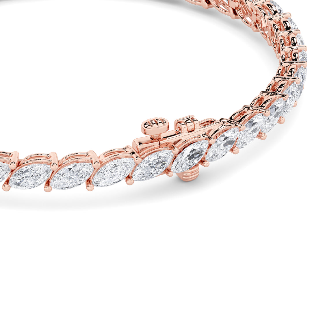 13.5Cttw Marquise Shaped Lab Grown Diamond (F/VS)  Bracelet in 14K Gold