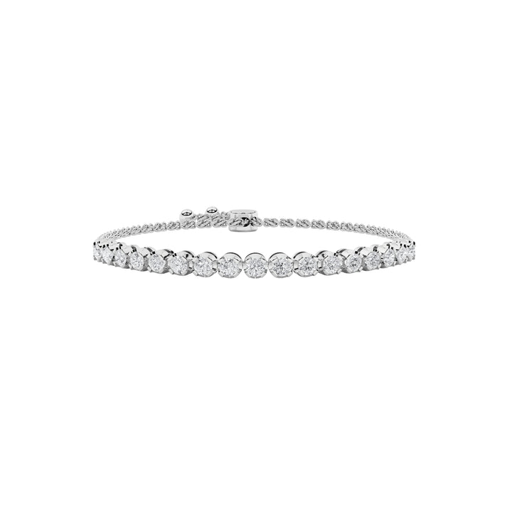 1Cttw Round Shaped Lab Grown Diamond (F/VS) Bolo Bracelet in 14K Gold