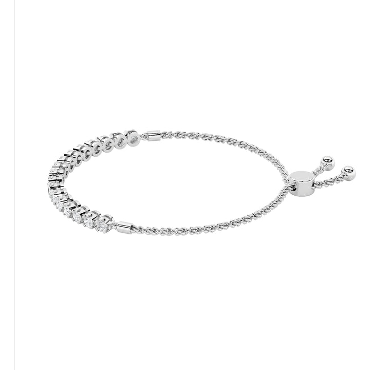 1Cttw Round Shaped Lab Grown Diamond (F/VS) Bolo Bracelet in 14K Gold