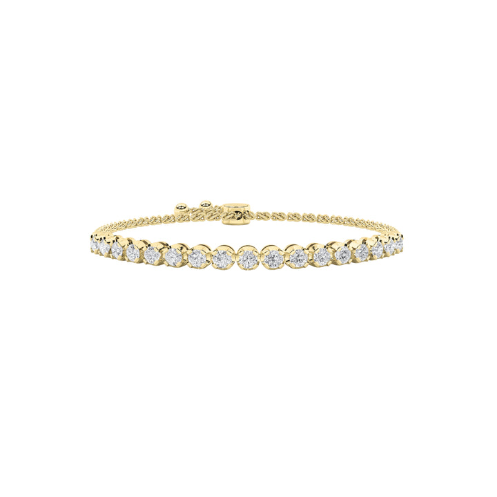 2Cttw Round Shaped Lab Grown Diamond (F/VS) Bolo Bracelet in 14K Gold