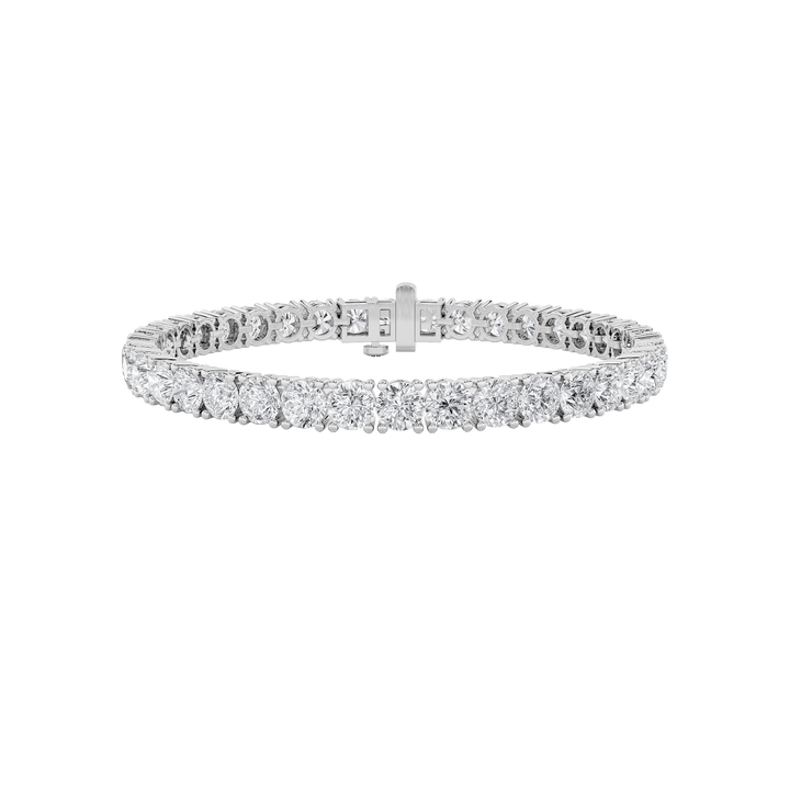 15Cttw Round Shaped Lab Grown Diamond Tennis Bracelet in 14K Gold (G/VS)