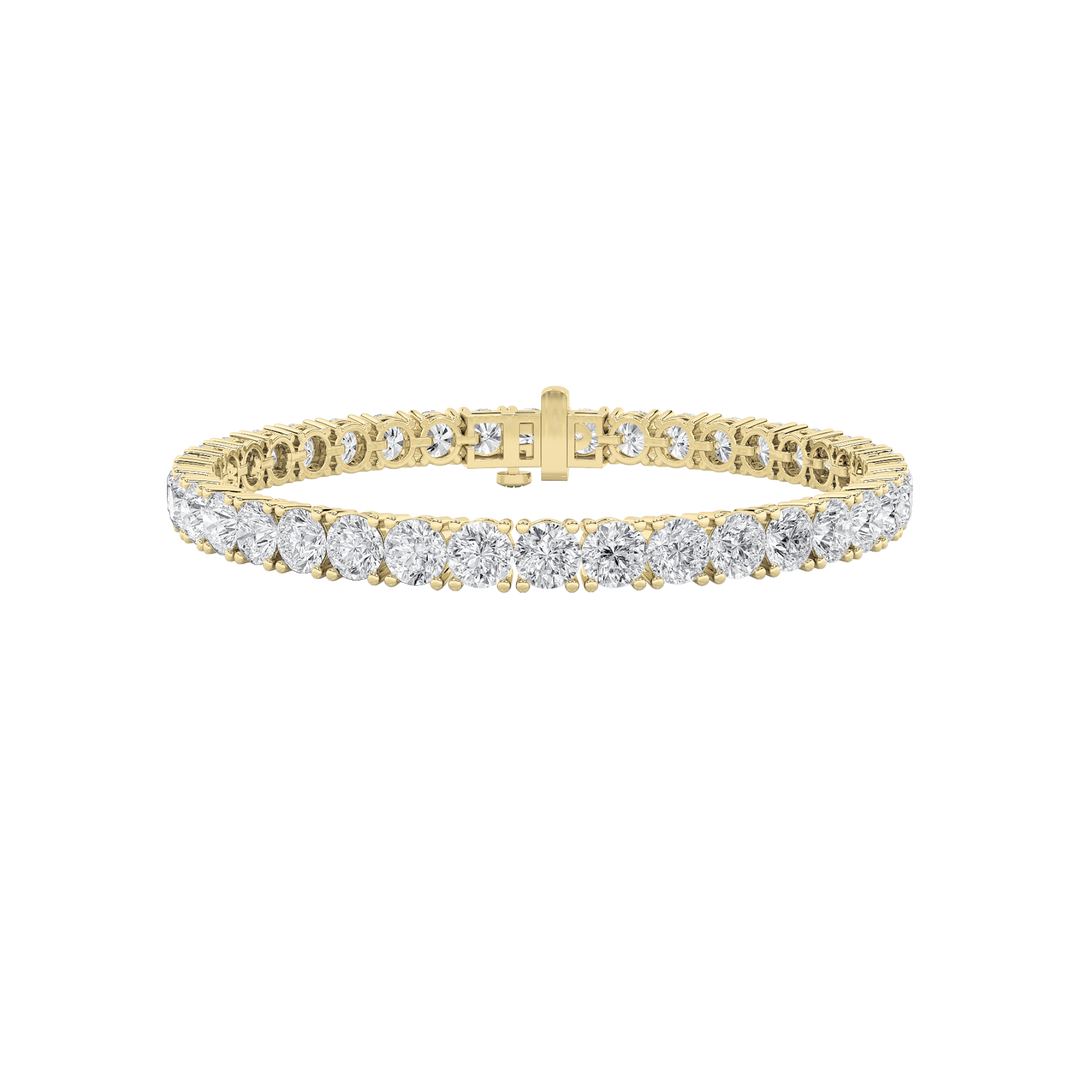 15Cttw Round Shaped Lab Grown Diamond Tennis Bracelet in 14K Gold (G/VS)