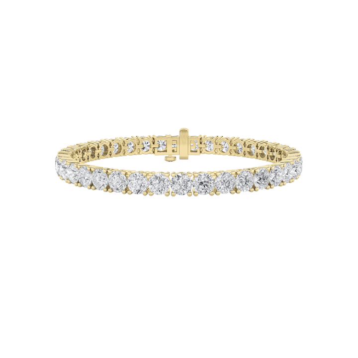 15Cttw Round Shaped Lab Grown Diamond Tennis Bracelet in 14K Gold (G/VS)