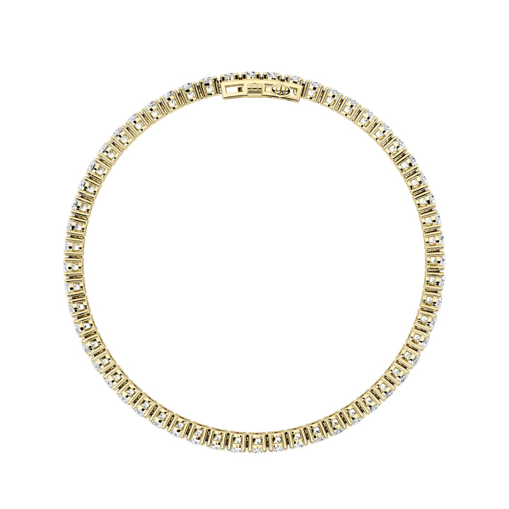 5Cttw Round Shaped Lab Grown Diamond Tennis Bracelet in 14K Gold (F/VS)