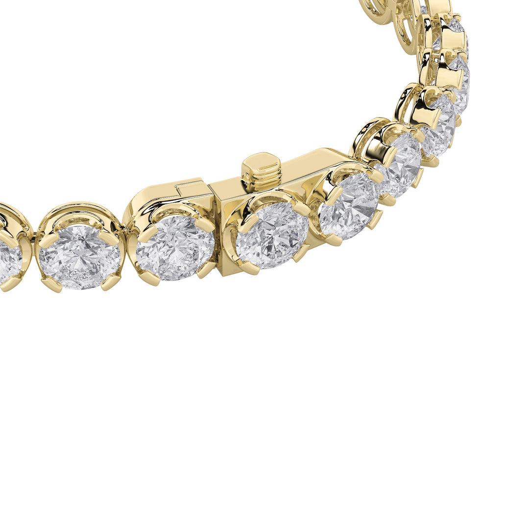 12Cttw Round Shaped Lab Grown Diamond (F/VS)  Bracelet in 14K Gold