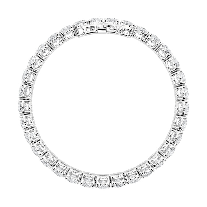24Cttw Oval Shaped Lab Grown Diamond (F/VS) East West Line Bracelet in 14K Gold