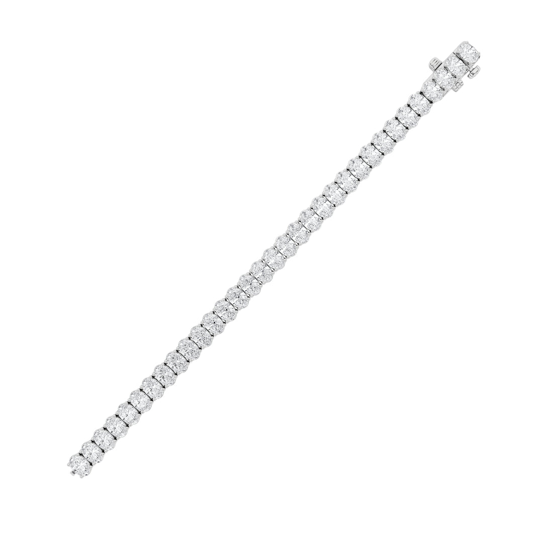 24Cttw Oval Shaped Lab Grown Diamond (F/VS) East West Line Bracelet in 14K Gold