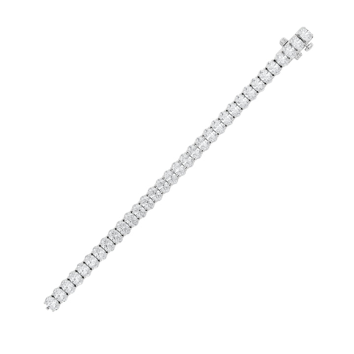 24Cttw Oval Shaped Lab Grown Diamond (F/VS) East West Line Bracelet in 14K Gold