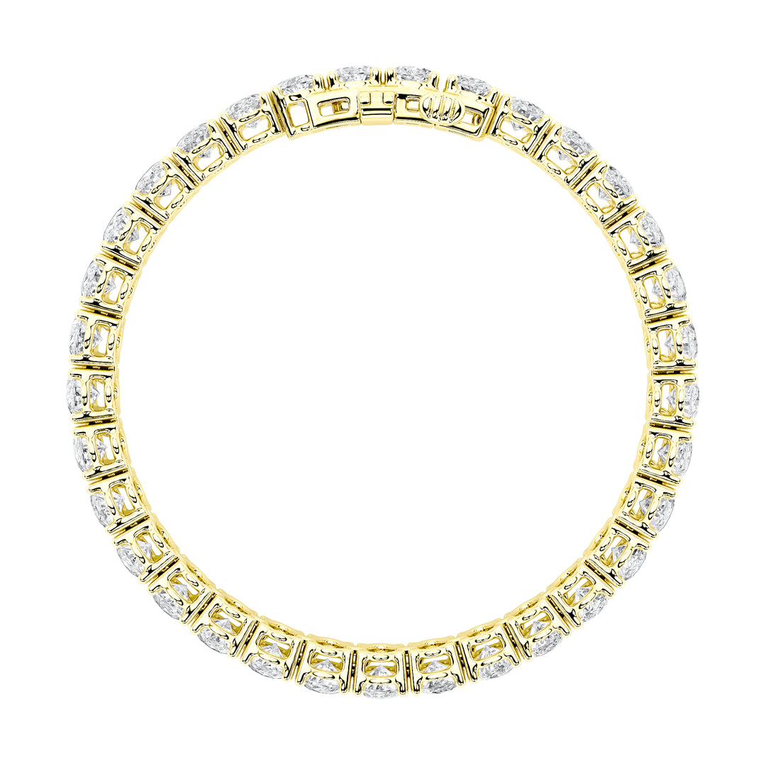 24Cttw Oval Shaped Lab Grown Diamond (F/VS) East West Line Bracelet in 14K Gold