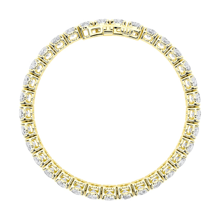 24Cttw Oval Shaped Lab Grown Diamond (F/VS) East West Line Bracelet in 14K Gold