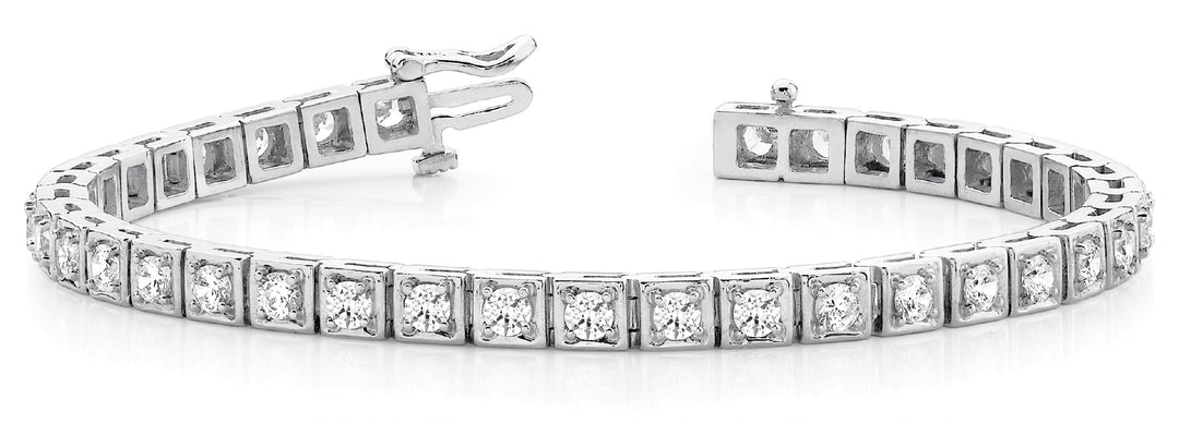 White Gold Lab Diamond In Line Illusion Bracelet