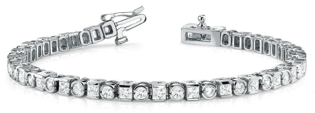 White Gold Lab Diamond In-Line Bracelet