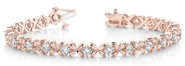 Rose Gold Lab Diamond XO Line Bracelet