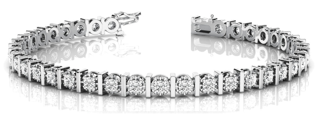 18K White Gold Diamond Bar Bracelet