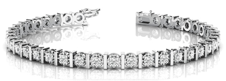14K White Gold Lab Diamond Bar Bracelet