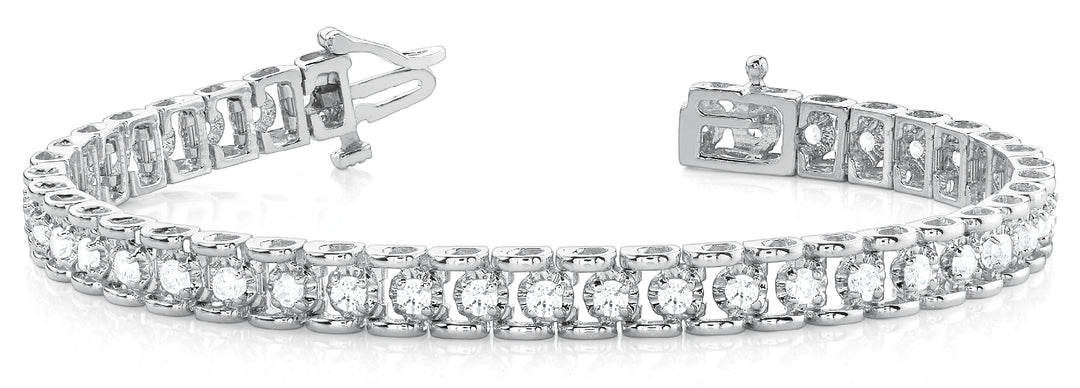 White 14K Gold Lab Diamond Tennis Bracelet