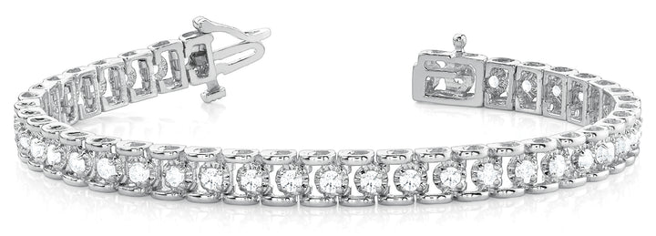 White Gold Lab Diamond Tennis Bracelet | 45 Stones