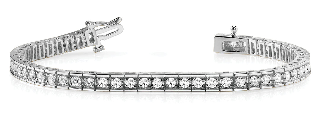 White Gold Lab Diamond In Line Tennis Bracelet