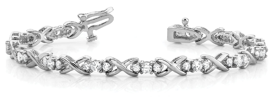 Platinum Diamond XO In Line Bracelet