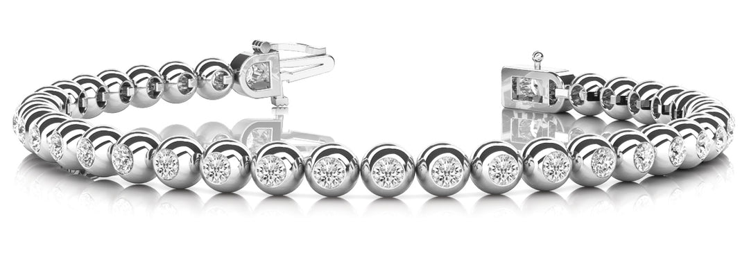 Platinum Diamond In-Line Bezel Bracelet