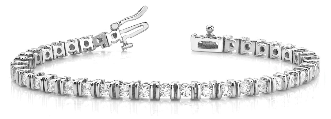 18K White Gold Lab Diamond Line Bracelet