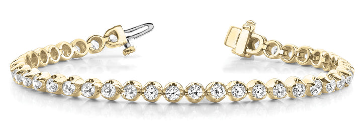 Yellow Gold Lab Diamond In Line Illusion Bracelet